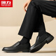 Warrior men's slip-on business leather shoes slip-on shoes men's casual shoes 2849 black 42