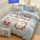 Autumn and winter new thickened milk velvet large version cartoon quilt cover four-piece set plus velvet warm bed sheet quilt cover three-piece set Zihai Bear bed sheet style 1.8 four-piece set-quilt cover 200x230
