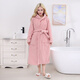 Coral velvet bathrobe is soft and thickened. Adult couple's home pajamas for men and women can wear bathrobes with straps and long-sleeved bath skirts. Cream rice 25*60cm hair drying cap