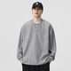 Duken heavyweight waffle sweatshirt men's spring and autumn 2025 high-end American loose Henry collar bottoming shirt long-sleeved light gray soft and skin-friendly/not easy to pilling S (recommended 110Jin Jin equal to less than 0.5 kg)