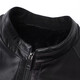 Fat trend winter plus velvet leather jacket men's business stand collar PU leather jacket middle-aged and elderly plus fat plus size fat leather jacket black 5XL recommended weight 205-220