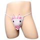 Cute cartoon sexy men's thong low-waisted men's T-pants flying pig underwear creative sexy underwear men white one size (65-90CM waist