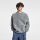 BODYDREAM BM Henry Collar Sweater Men's Seahorse Hair Lazy Pullover Casual Loose Retro Knitted Top Fashion Gray S 120Jin Jin is equal to within 0.5 kg