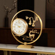 Copper Master 2026 New Brass National Trendy Desktop Clock Exquisite Desktop Ornaments Decorative Clock Brass (Fu Lu Shuang) Natural Shell Disk-Radio Wave Movement