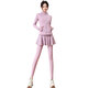VANCROUG Badminton Suit Women's 2025 New Pilates Yoga Wear Gym Jacket Quick-Drying Running Sportswear Skirt Two-piece Set Pink + Lotus Root M