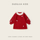 Dudujia Doll Collar Children's Skirt Girls Princess Skirt Autumn and Winter 2025 New Sweet Baby Dress Fashion Red 100