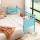 Jusi Iron Art Children's Spliced Bed with Guardrail Bed Baby Crib Extra Wide Large Bedside Artifact Baby Single Bed Children's Bed Pink Size Contact Customer Service for Customization