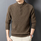 OLJ high-end luxury brand sweater for men 2025 new autumn and winter pure wool half turtleneck knitted men's long-sleeved wool rice camel (high-end gift box) 2XL 125