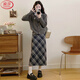 Langsha Woolen Plaid Skirt Women's Autumn and Winter 2025 New High Waisted Slim A-Line Hip Skirt Mid-Length Retro Skirt
