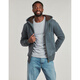 Superdry men's hooded zipper sweatshirt retro blue gray plus velvet spring and autumn warm and trendy casual cardigan fleece men's blue gray S (EU)