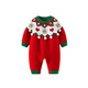 British NEXT OIC baby Christmas jumpsuit autumn and winter plus velvet boy baby knitted red harem one-year-old dress red 66cm