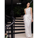 Lism International First-Line Brand White Engagement Robe de fiançailles à huit heures Dîner mariée Robe de mariée personnalisée Vêtements de toast en satin blanc (spot) xs