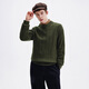 Navigare Italian Small Sail Fashion Cable Wool Sweater Men's 2025 Autumn and Winter New Comfort Bottoming Shirt Round Neck Sweater Vibrant Green L