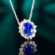 HEEKAIYI Sapphire Necklace for Women Royal Blue 18k Gold Diamond Pendant Chinese Valentine's Day Birthday Gift for Wife and Girlfriend Selected 89 Points/Royal Blue