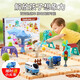 DADDY GUARD Children's Electric Rail Car DIY Castle Girls 1-3-6 Years Old Puzzle Brain Maze Train Toy 4 Major Theme Models 125 Pieces Accessories + DIY Puzzle Rail Running Car