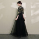 Timochi New Chinese Style Women's Banquet Evening Dress Small 2026 Chinese Style Black Temperament Long Style Host Style Solo Finger Black M