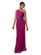 Adrianna Papell Women's Stardust Pleated Draped Gown Fuchsia 4