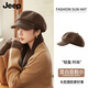 JEEP Fashion Octagonal Beret Women's Autumn and Winter New Large Head Circumference Showing Face Small French Retro All-Match Newsboy Hat High-Looking Black Fashion Versatile/Daily Atmosphere One Size