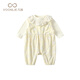 Fanlie Girls Overalls Suit Autumn 2025 New Fashionable Cute Baby Clothes Baby Two-piece Set Spring and Autumn Creamy Yellow 73 cm