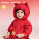 Balabala children's clothing children's down jumpsuit baby 2025 new autumn and winter cute style New Year's greetings clothing festive