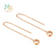 Chow Sang Sang Colored Gold Ear Thread Mint Series 18K Rose Gold Geometric Circle Earrings Women’s Model 91979E Pricing