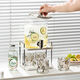 Atour Hotel same style glass cold kettle with faucet kettle large capacity household fruit tea beverage bucket 3.6L silver juice bucket + ceramic shelf