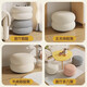 Cangjin cream style makeup stool home dressing table stool girls bedroom simple pouf internet celebrity round stool manicure chair chair off-white 35*40 four-layer dressing stool recommended model