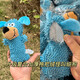 Mop plush cute dog making noises and throwing molar toys large and small dog training interactive plush toy upgraded version mop plush thin dog 2 pieces blue + yellow magic teeth cleaning fabric