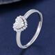 Laomiao platinum colorful heart-shaped imitation diamond crown ring, eternal knot concentric ring, about 2.2g