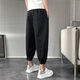 Yingzhen pissige Hosen Herbst und Wintermodemarke kleine Füße Arbeitspeurung Neun-Punkte-Internet-Promi loser Slim Harem Hosen neun Schlüssel K057 Black L 110-125jin [Jin entspricht 0,5 kg]