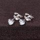 Laofu gold simple love earrings platinum heart-shaped earrings about 1.04g