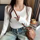 Yu Zhaolin (YUZHAOLIN) fungus edge knitted bottoming shirt for women 2025 autumn and winter new style sweater with round neck long sleeve small fragrance top