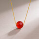 Saturday Blessing 18K Gold Necklace Women's Blessing Beads Red Agate Necklace Birthday Gift J0610524 Red 40+5cm