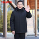 Duck goose down middle-aged and elderly down jacket men's removable liner business casual thickened cold-proof dad jacket JH navy blue L (175)