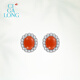 CIGA LONG Yuanguangmen Nanhong Ring Earrings Ring Dongfang Youran New Chinese Style Jewelry Yuanguangmen Nanhong Earrings