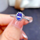 Fuwu natural tanzanite bare stone ring surface 925 silver inlaid ring live ring adjustable women's ring supports re-examination natural tanzanite