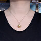 Heart ancient gold pearl pendant seawater necklace 18k gold diamond light luxury clavicle chain holiday gift 12-13mm