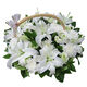 Worship bouquet Qingming Festival grave sweeping flowers chrysanthemum funeral memorial Qingming Festival small flower basket flowers express Beijing navy blue