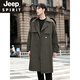 JEEP SPIRIT high-end windbreaker men's medium-length coat 2025 new spring and autumn youth black casual cloak men's coat black M