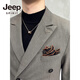 JEEP SPIRIT Jeep Double Breasted Suit Men's Suit Suit Autumn Men's Striped Casual Suit Men's Business Formal Wear Groom Dinner Black (Suit+Trousers+Vest) XL 52 125-140 Jin Jin is equal to 0.5 kg