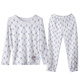 
Schiesser pajamas autumn boy modal cartoon long-sleeved home clothing base shirt set 3B-15868H light flower gray one size 100c