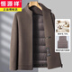 Hengyuanxiang autumn and winter wool jacket for middle-aged men and dads, short goose down double-sided woolen jacket for middle-aged and elderly people, camel M 170 100-120 Jin Jin equals 0.5 kg