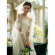 Vestido de boda de una sola línea de primera línea Lism International 2025 Nicho Nicho Satinado Satinado Vestido de vestidos de la mañana afuera de White L
