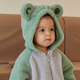 Climbing autumn and winter baby velvet jacket for boys and girls, baby imitation sherpa thickened top to keep warm when going out, green 80 cm