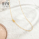 Century Yuan 18K gold O sub chain, classic, versatile, simple, durable, comfortable, skin-friendly necklace, birthday gift for girlfriend, wife, about 0.5g