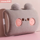 Caiyang Rechargeable Hot Water Bottle Cute Plush Girl Warmer Baby Warmer Belly Warm Water Bottle Rechargeable Explosion-proof Electric Warmer Gray Fortune Rabbit Dual Temperature Control is Safer Automatic Power Off