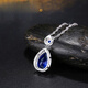 Ten-leaf sapphire pendant for women Japanese and Korean sterling silver plated 18k gold colored gemstone necklace precious gemstone tanzanite accessories