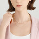 Chow Sang Sang 18K yellow gold box pattern color gold necklace plain chain clavicle chain 03816N18KY pricing 45 cm