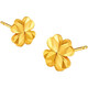 Fat Donglai Fat Donglai same style Qiying store gold color earrings for women 999 pure gold earrings four-leaf clover earrings 18k gold earrings double C earrings a pair