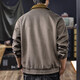 JEEP SPIRIT Jeep High-End Heavy Wool Contrast Lapel Casual Jacket Men's 2025 Autumn Loose American Jacket Men Military Green XL Suitable for 145-160Jin Jin equals 0.5 kg